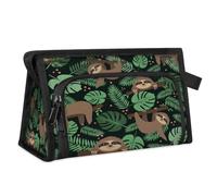 Sloth Tropical Leaves Travel Toiletry Bag for Women Men Girls Boys Sloth Print Multifunctional Makeup Pouch Bag Wash Toiletries Cosmetic Organizer Shower Bag