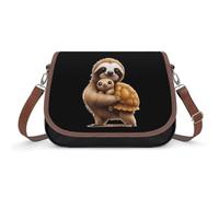 Sloth Turtle Crossbody Bags for Women Leather Tote Bag Travel Purse Shoulder Bag for Work Shopping