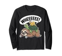 Sloth Turtle Snail Piggyback Funny Animal Lover Running Wild Long Sleeve T-Shirt