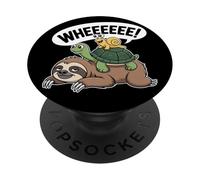 Sloth Turtle Snail Piggyback Funny Animal Lover Running Wild PopSockets Adhesive PopGrip