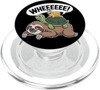 Sloth Turtle Snail Piggyback Funny Animal Lover Running Wild PopSockets PopGrip for MagSafe