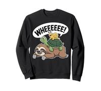 Sloth Turtle Snail Piggyback Funny Animal Lover Running Wild Sweatshirt