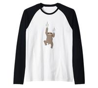 Sloth Two-Fingered Hanging Animal Lazy rain Forest Raglan Baseball Tee