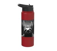 Sloth UFO Encounter Under Starlit Sky Stainless Steel Insulated Water Bottle