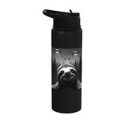 Sloth UFO Encounter Under Starlit Sky Stainless Steel Insulated Water Bottle