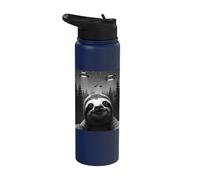 Sloth UFO Encounter Under Starlit Sky Stainless Steel Insulated Water Bottle