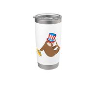 Sloth Uncle Sam 4th of July Stainless Steel Insulated Tumbler