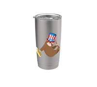 Sloth Uncle Sam 4th of July Stainless Steel Insulated Tumbler