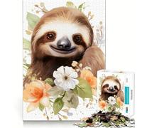 Sloth Watercolor 1000 Piece Jigsaw Puzzles for Teenagers Jigsaw Mental Logic Toy Leisure Time Fine Edge 38x26cm