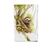 Sloth Watercolour Tea Towel Warren Reed - Designer Brown One Size