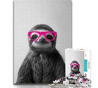 Sloth Wearing Glasses JigsawPuzzle 1000 Pieces for Teenagers,Challenging Game And Family Play Wall Decoration Unique Birthday And Xmas Gifts 38x26cm