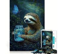 Sloth with Firefly Jar for Adults 1000 Piece Puzzle Mind Exercise Toy Gentle Leisure Design Assembly Seasonal Gift 50x75cm