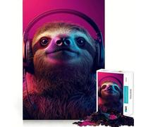 Sloth With Headphones 1000 Pieces Jigsaw Puzzles for Adults Think Smart Toy Quiet Fun Accurate Cut 38x52cm