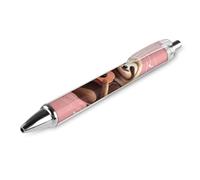 Sloth with Musical Notes on Background Black Ballpoint Pens Fine Point (0.5mm) Black Ink Pen Retractable Ball Point Pens with Comfortable Full Grip for Journaling, And Office Writing Ideal 1 PCS