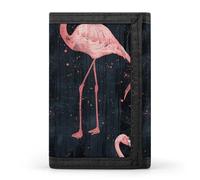 Sloth with Musical Notes on Background Trifold Wallet Front Pocket Coin Purse - Slim Credit Card Holder for Men & Women, Peach Flamingo Style, One Size, Classic
