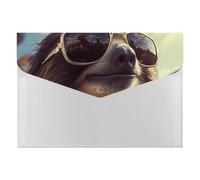 Sloth with Sunglasses File Folder 6-Pocket, Waterproof Accordion File Organizer with Snap Closure, Expanding Document Holder for Office, Home