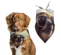 Sloth with Sunglasses Pet Scarf Adjustable Pet Accessories Triangular Scarf Washable Floral Print Puppy Bib Bandana Stylish Comfortable Cat Scarves for Holiday Scarfs