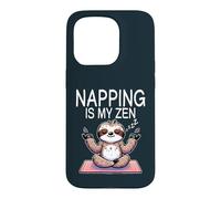 Sloth Yoga Napping Is My Zen Sleep Meditation Case for iPhone 15 Pro
