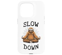 Sloth Yoga Slow Down Namaste Funny Cute Lazy Sloths Lover Case for iPhone 15 Pro