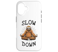 Sloth Yoga Slow Down Namaste Funny Cute Lazy Sloths Lover Case for iPhone 16