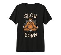 Sloth Yoga Slow Down Namaste Funny Cute Lazy Sloths Lover Premium T-Shirt