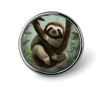 Sloth2 Badge Holder Personalized Round Badge with Picture Pin Aluminum Alloy Button Pin Exquisite Brooch Fashion Button Badges Clothes Decorative Pins