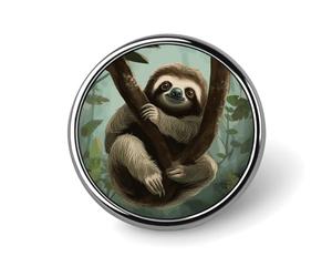 Sloth2 Badge Holder Personalized Round Badge with Picture Pin Aluminum Alloy Button Pin Exquisite Brooch Fashion Button Badges Clothes Decorative Pins
