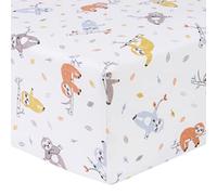 Slothing Around Deluxe Flannel Fitted Crib Sheet-Sloth Scatter Print Cotton Flannel, Fully Elasticized, 10 in Deep Pockets, Fits Standard Crib Mattress 28 in x 52 in