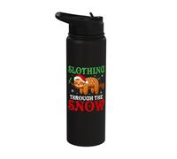 Slothing Through the Snow - Sloth Lover - Funny Sloth Xmas Stainless Steel Insulated Water Bottle