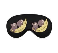 Sloths and Giant Banana Funny Sleep Eye Mask Soft Blindfold Eye Cover with Adjustable Strap Night Eyeshade for Men Women