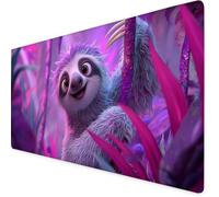 Sloths Gaming Mouse Pad Purple Large Mouse Mat Comfortable Mousepad with Smooth Cloth Surface, Textured Wear Resistant, Improved Precision and Speed, Mousemat 1000x500x3mm, Desk Accessories K7-862