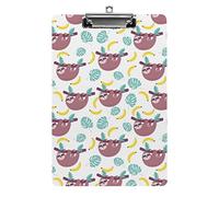 Sloths Hanging on The Tree A4 Size Clipboard Funny Aesthetic Working Studying Letter Standard Clip Board 12.5×8.5 in Hardboard for School Classroom Kids Writing Drawing