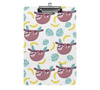 Sloths Hanging on The Tree A4 Size Clipboard Funny Aesthetic Working Studying Letter Standard Clip Board 12.5×8.5 in Hardboard for School Classroom Kids Writing Drawing