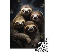 Sloths in The Rainforest 1000-Piece Puzzle for Adults, 52x38cm/1000pcs, Smooth White Pieces for Easy Handling; for Quiet Focus at Your Own Pace