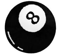 Slothy Fafi 8 Ball Rug - 32 Inch White & Black Hypebeast Rug - Cool Rugs and Aesthetic Rugs for Bedroom & Living Room - Y2K Rug for Y2K Room Decor