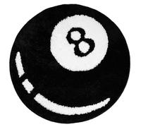 Slothy Fafi 8 Ball Rug - 32 Inch White & Black Hypebeast Rug - Cool Rugs and Aesthetic Rugs for Bedroom & Living Room - Y2K Rug for Y2K Room Decor