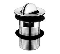 Slotted Basin Flip Waste Chrome Click-Clack Push Button Plug with Overflow