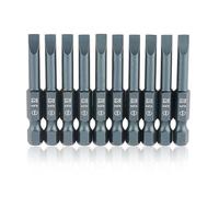 Slotted Head Screwdriver Bits, 10pcs 1/4inch Hex Shank 50mm S2 Alloy Steel Screwdriver Bits Set H6.3 * 50*SL5mm for Impact Driver, Power Drill