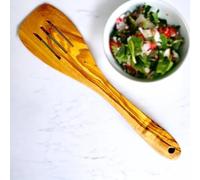 Slotted Olive Wood Spatula Handmade Italian Cooking Utensil Eco Safe Stirring Flipping Mixing Serving Natural Durable Nonstick Friendly Heat Resistant Rustic Kitchen Tool for Home Chef Gift