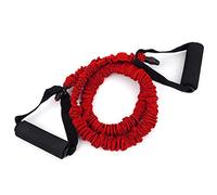 Slotted Pull Rope Elastic Resistance Bands, Indoor Fitness Training Belt, 5 Levels Color Coded - Durable Non - Slip Material, Comfortable Foam Handle, Yoga and Power Training (Red (15 lbs))