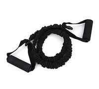 Slotted Pull Rope Elastic Resistance Bands, Indoor Fitness Training Belt, 5 Levels Color Coded - Durable Non - Slip Material, Comfortable Foam Handle, Yoga and Power Training (Black (30 lbs))