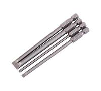 Slotted Screwdrivers Bit, Fydun Flat Head Bit One Word Batch Head 4 Pieces 100mm S2 Alloy Steel 1/4 inch hex Handle 3mm-6mm Magnetic Slotted Screwdriver