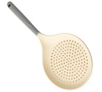 Slotted Spoon, Large Skimmer Silicone Strainer Ladle for Cooking Frying, High Temperature Resistant Non-Stick Pan Draining Tool(grey)