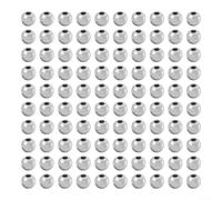 Slotted Tungsten Style Beads 100pcs Gold(silver-4mm)