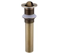 Slotted Unslotted Flip Basin Waste Top Plug - High Quality Swivel Stopper, Gold, Unslotted-Flip