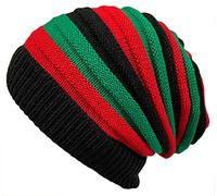 Slouchy Beanie for Locs Dreadlocks and Natural Hair Styles. Dreadlock Cap Dread Hats for Women Dreadlock Beanie for Men, Red Black Green, One size