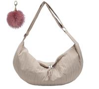 Slouchy Dumpling Crossbody, Casual Shoulder Bag with Adjustable Strap, Nylon Large Capacity Tote Bag for Women