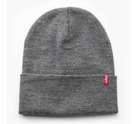 Slouchy Red Tab Beanie grey