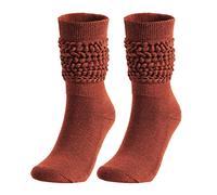 Slouchy Socks for Women Slouch Socks Scrunch Socks Medium High Tube Bubble Socks 80S 90S Knee Tube Socks Soft Cotton Retro Scrunch Socks Mid Calf Rib Tube Socks Women Coffee