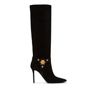 Slouchy Suede Heeled Eva Boots - female - Balmain - Heeled Boots - Black - 7 UK - Shoes 7 UK